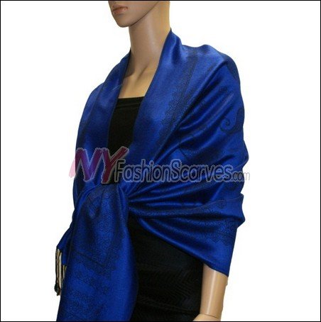 Paisley Pattern Scarf <br>Royal Blue
