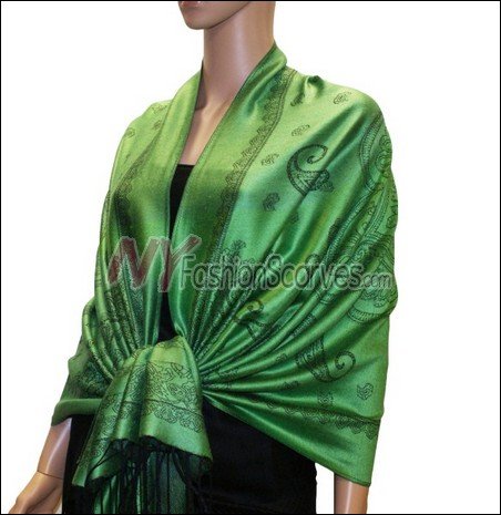 Paisley Pattern Scarf <br>Green