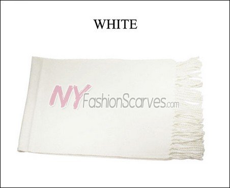 Solid Cashmere Feel Scarf White