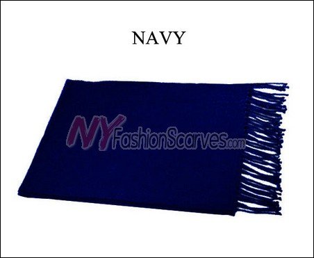 Solid Cashmere Feel Scarf Navy