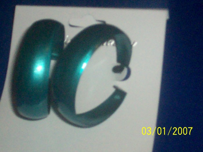 Fashion Earring-Hoop/Color/Teal