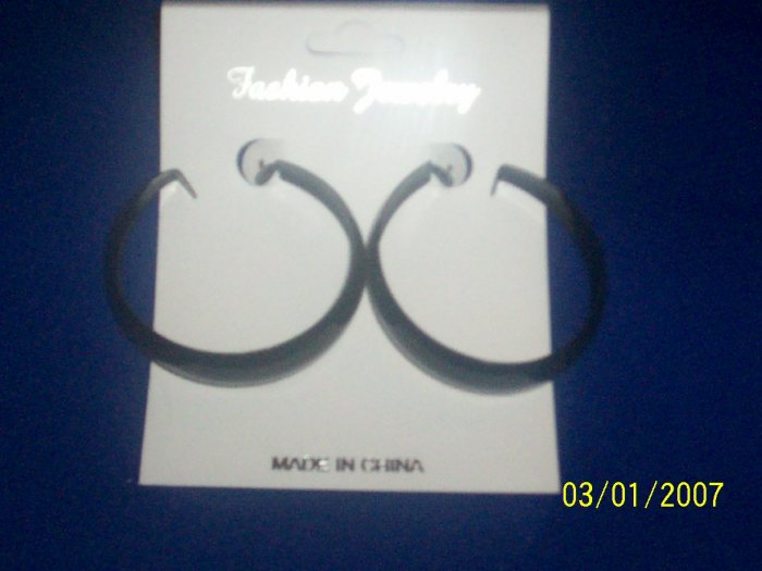 Fashion Earring-Hoop/Color/Black
