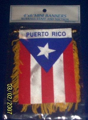 Mini Banner- 4" x 6"- Puerto Rico Flag