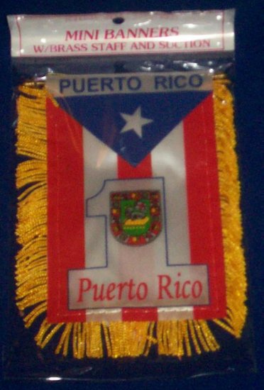 Mini Banner- 4" x 6"- Puerto Rico Flag #1