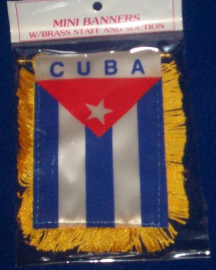Mini Banner- 4" x 6"- CUBA Flag