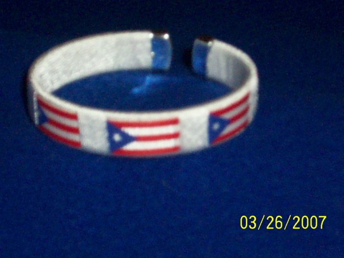 Puerto Rico - Flag Bangle - White