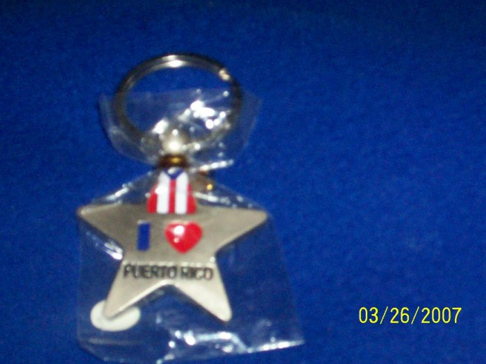 Puerto Rico Flag - Key Chain - Star