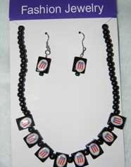 Puerto Rico Flag Set of Earings and Necklace