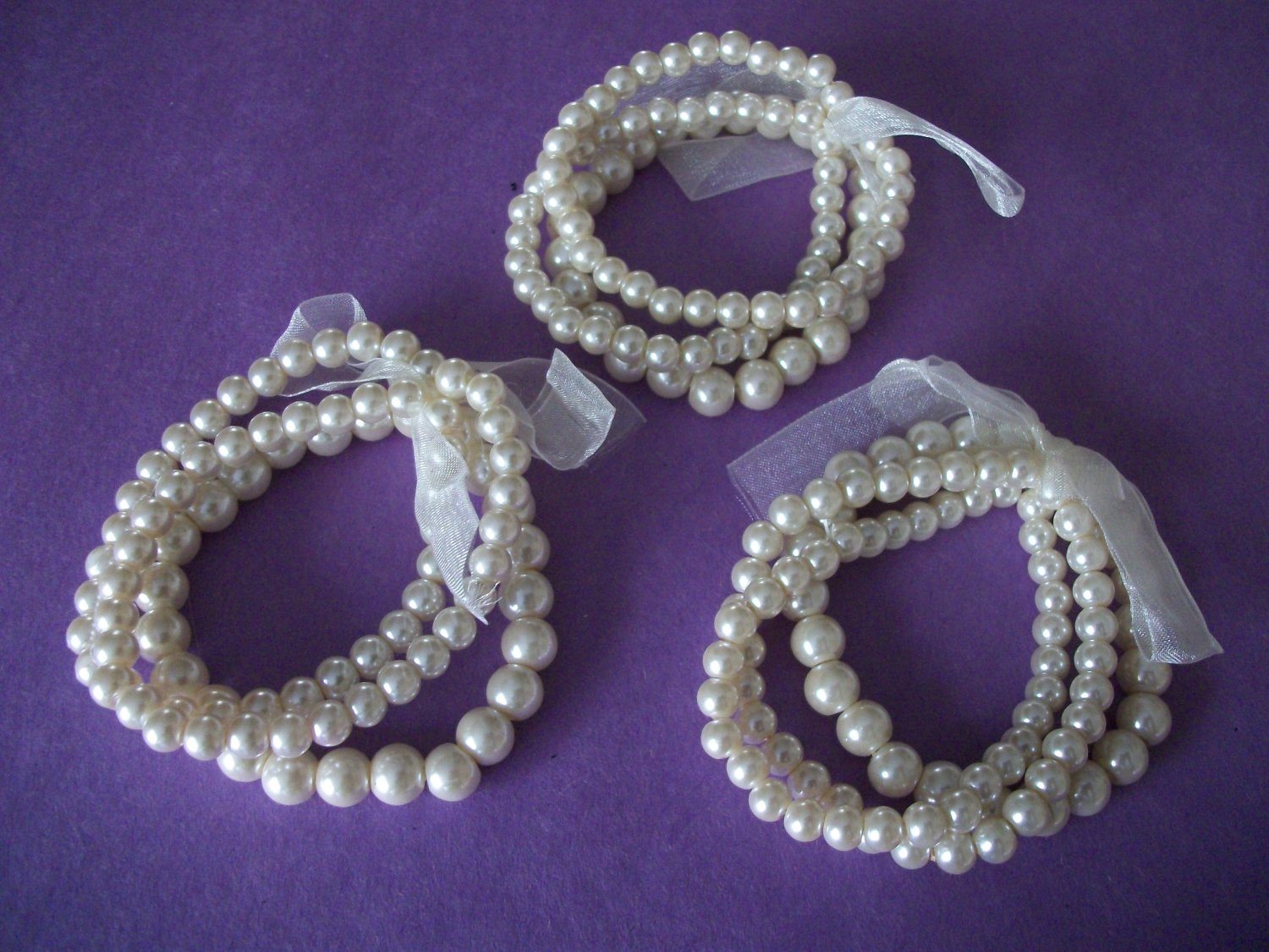 Flexible Pearl Glass Beaded bracelets