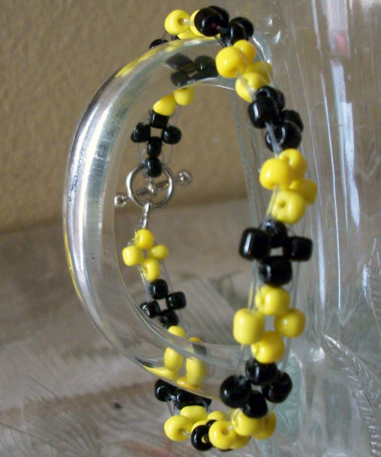Black & Yellow Flower Bracelet