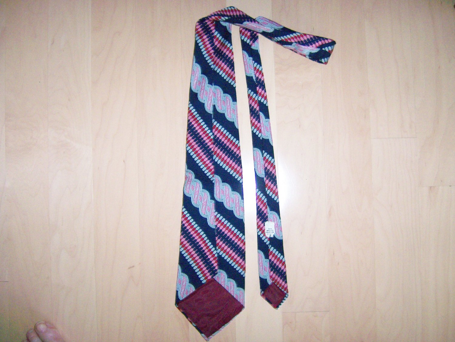 Men's Tie Navy/Red/Silver