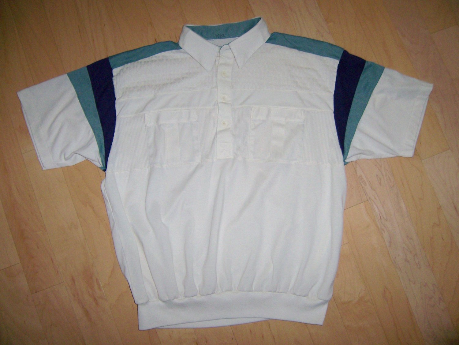 Men's Creame/Navy & Green Polo Shirt