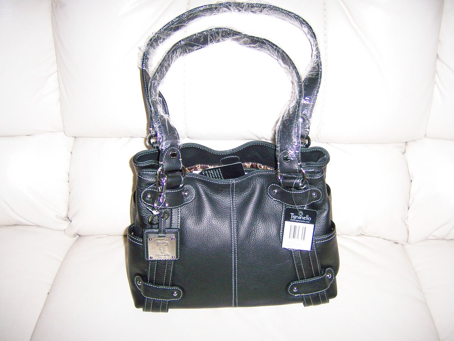 Tignanello Studded Black Shopper Purse