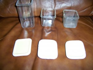 Set Of Three H/D Plastic Storage Jars w Covers
