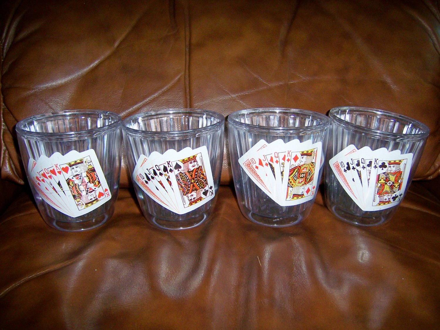 12 OZ Glasses Set Of Four Card Playing