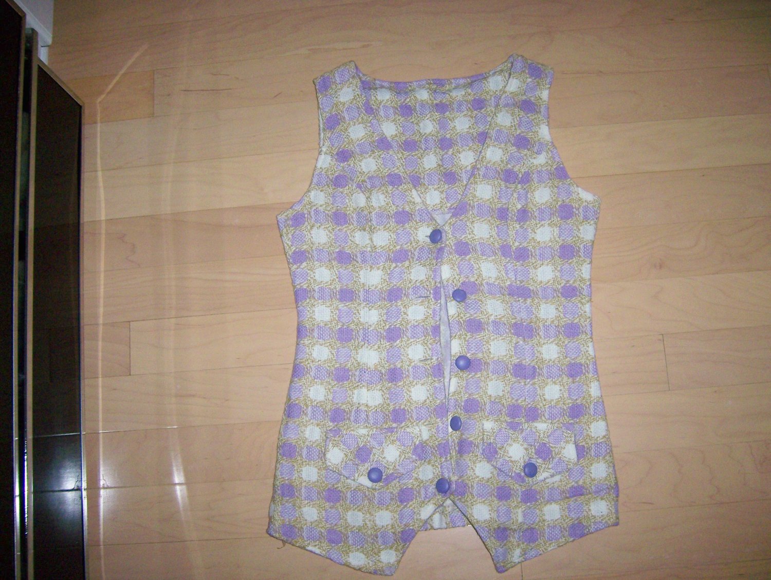 Long Style Vest Lilac & White Size 34 BNK216