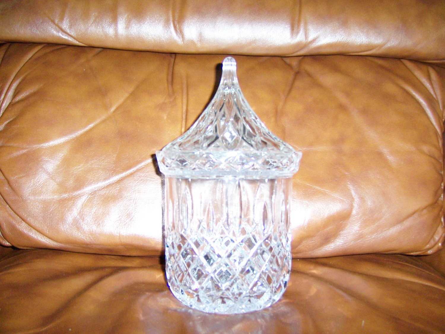 Decorative Glass Candy/Nut Bowl w Peaked Cover BNK655