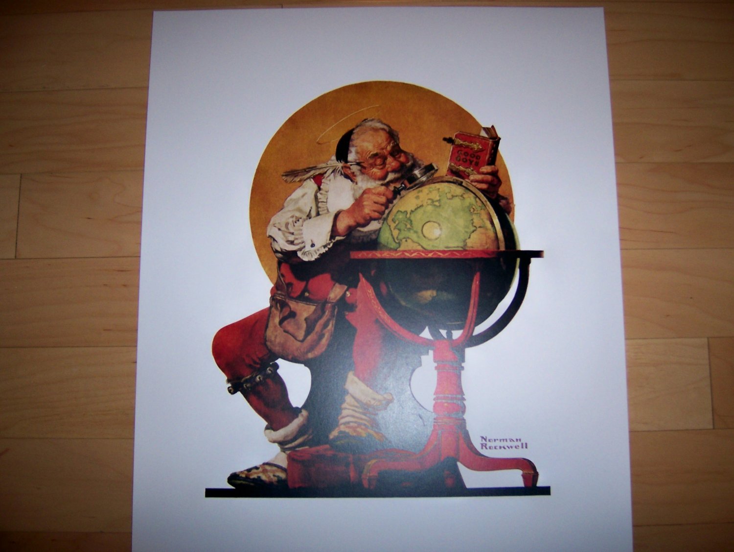 Norman Rockwell's Print Santa Planning His Visit BNK