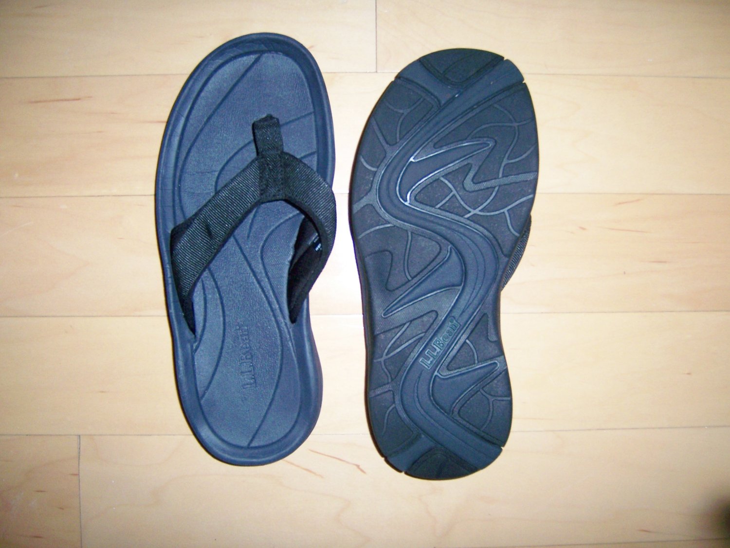 Sandals Black Rubber L.L.Bean Size 7M BNK762