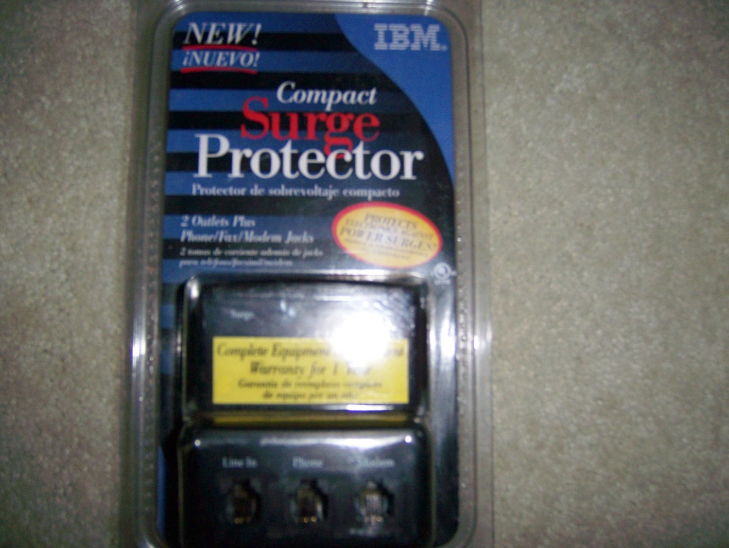 Surge Protector For Two Outlets With Phone/Fax by IBM BNK904