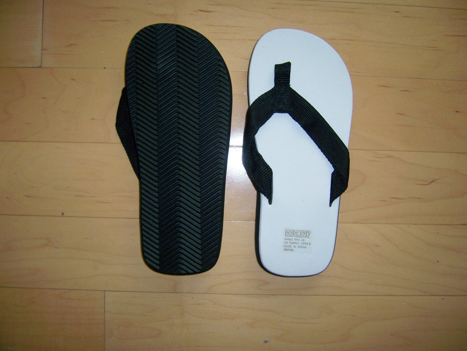 Black./White Sandals 7B By Lands End BNK1028