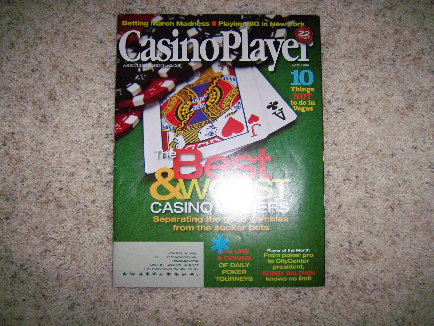 Casino Player March 2010 Magazine BNK1075