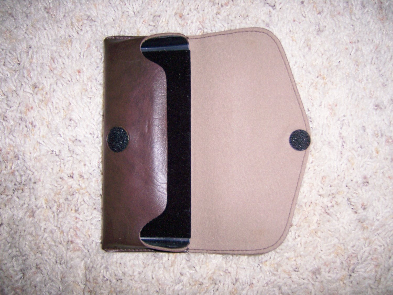 Eyeglass Case Brown Leather Snap Closure BNK1109