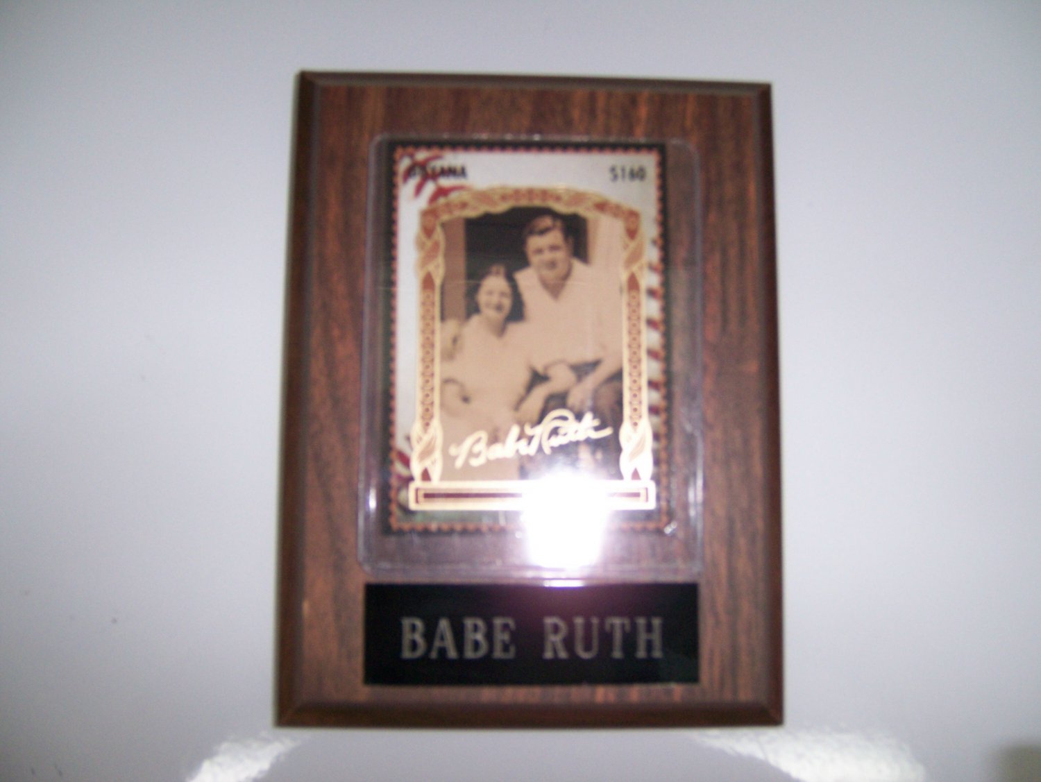 Babe Ruth & Lady Plaque Autographed by BabeRuth BNK1157