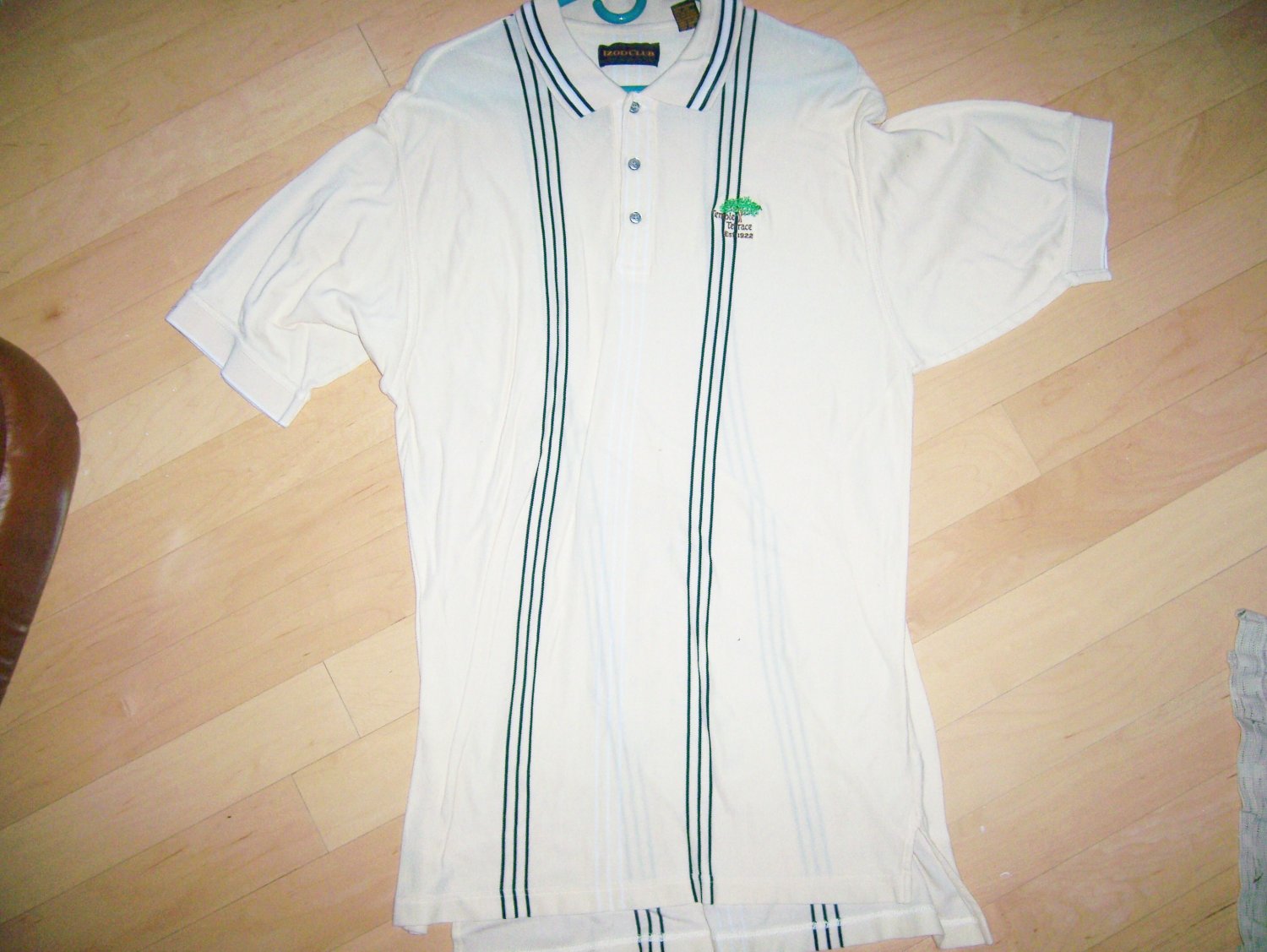 Men's Golf Shirt Yellow W Blk Stripes XL By Izod Club BNK1395