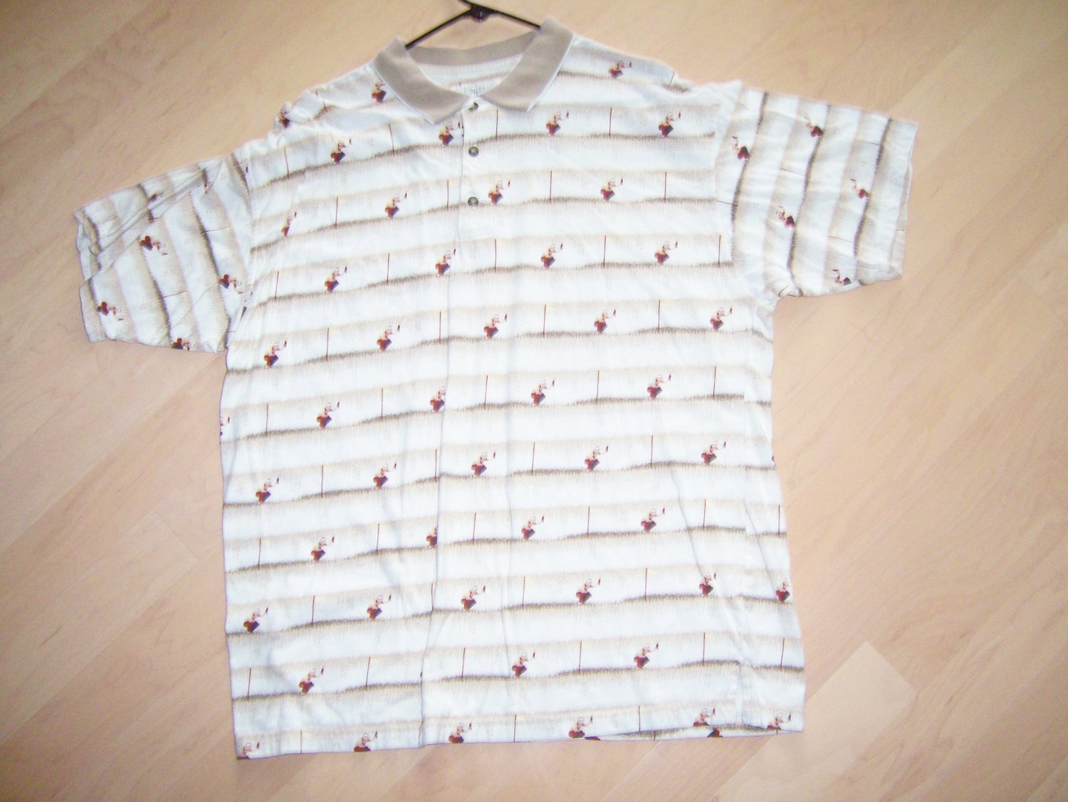Men's Golf Shirt Tan w Golfers Designs Med By Supreme BNK1402