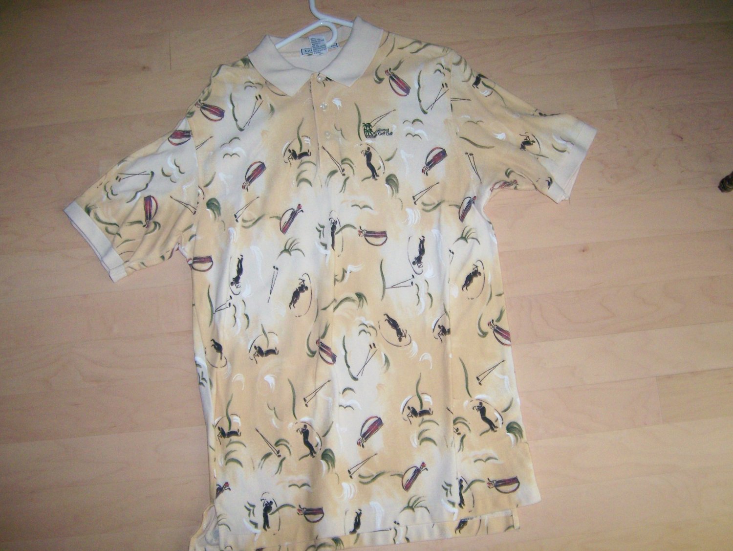 Men's Golf Shirt Tan/White W Golfers Designed XL By Izod Club BNK1403