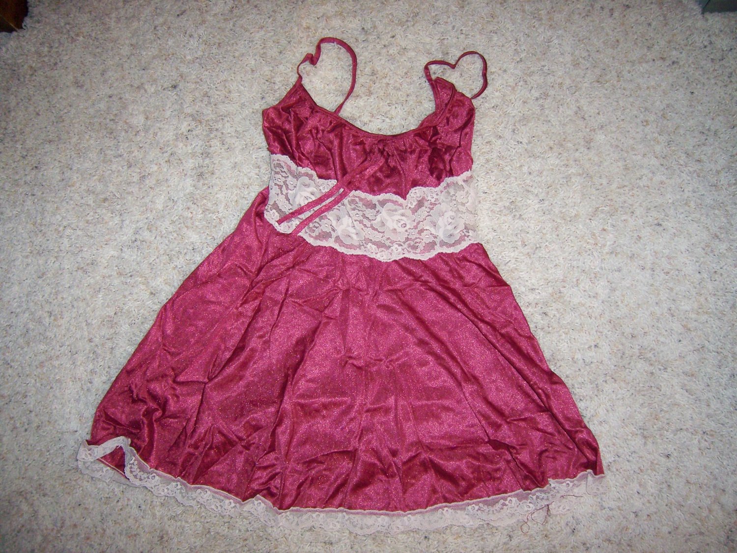 Camisole Light Burgandy Nylon And Lace BNK1427