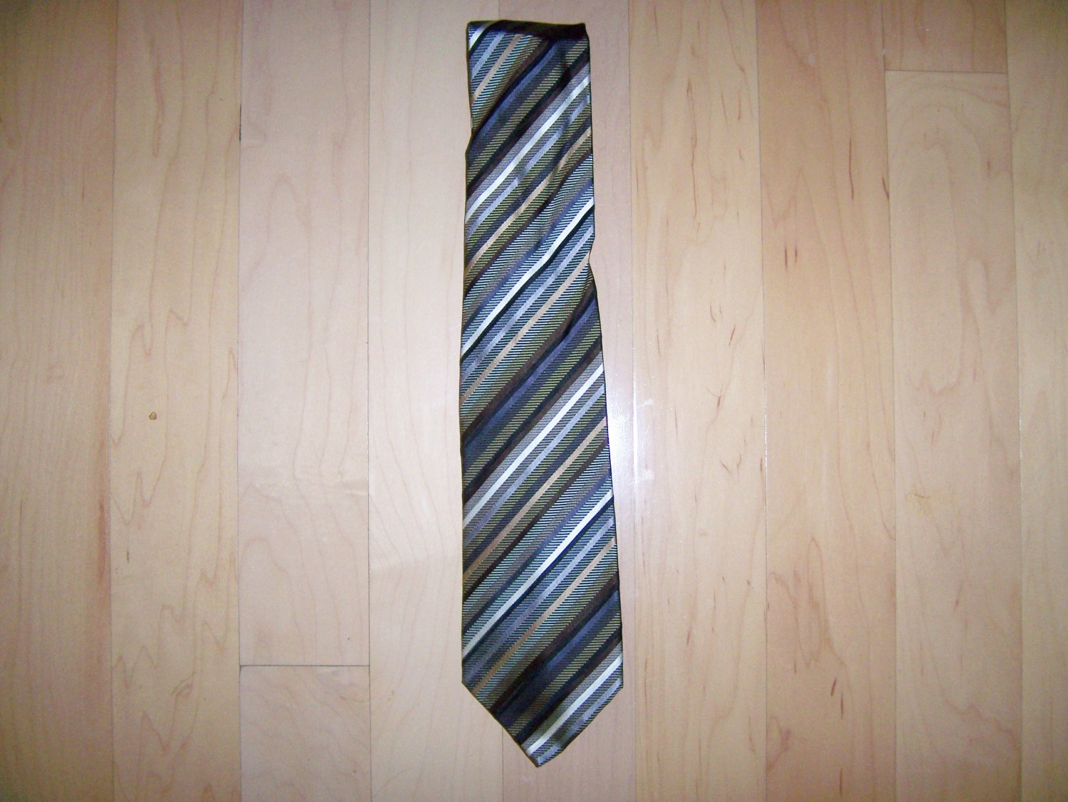 Tie Brown/Grey/White/Black Striped Tie By Dockers BNK1488
