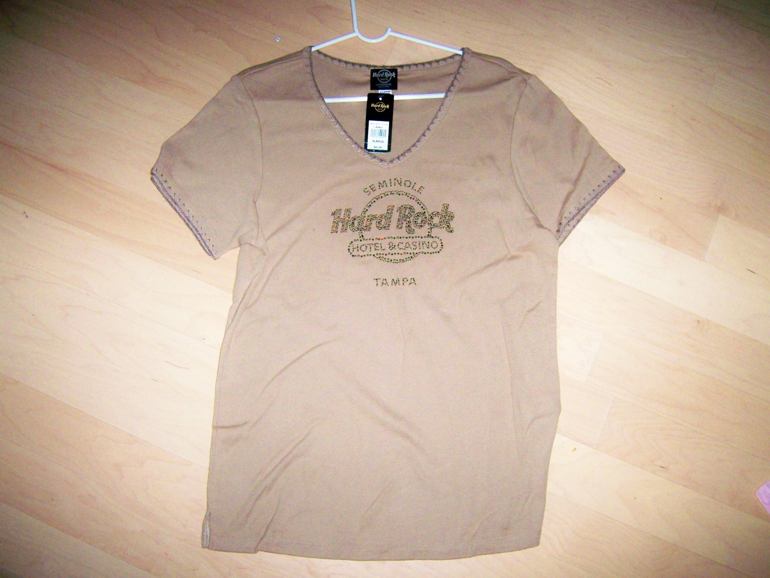Hard Rock Shirt Brown V Neck XLarge BNK1557