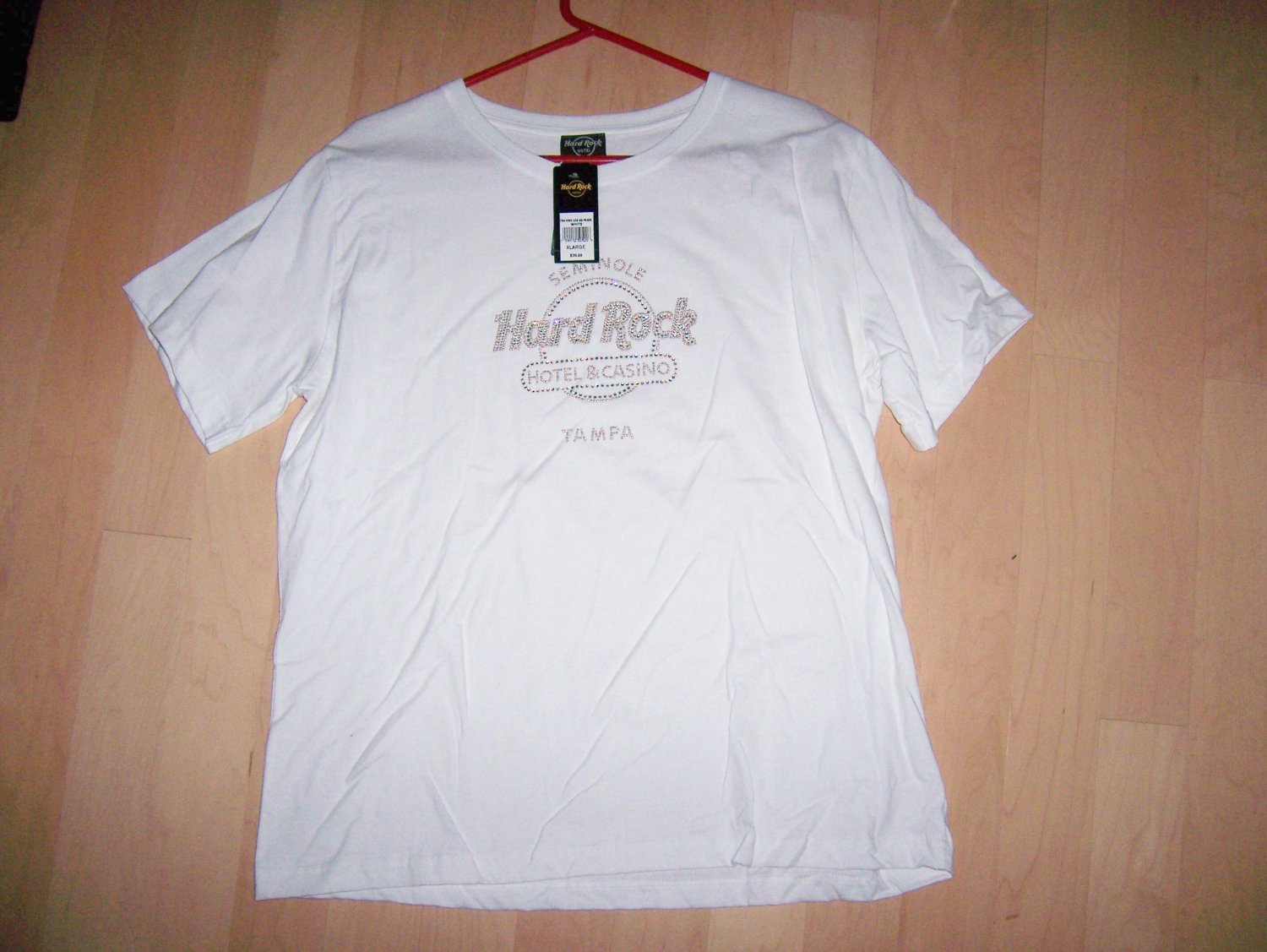 Hard Rock Shirt White XL With Silver Sparkles Logo BNK1561