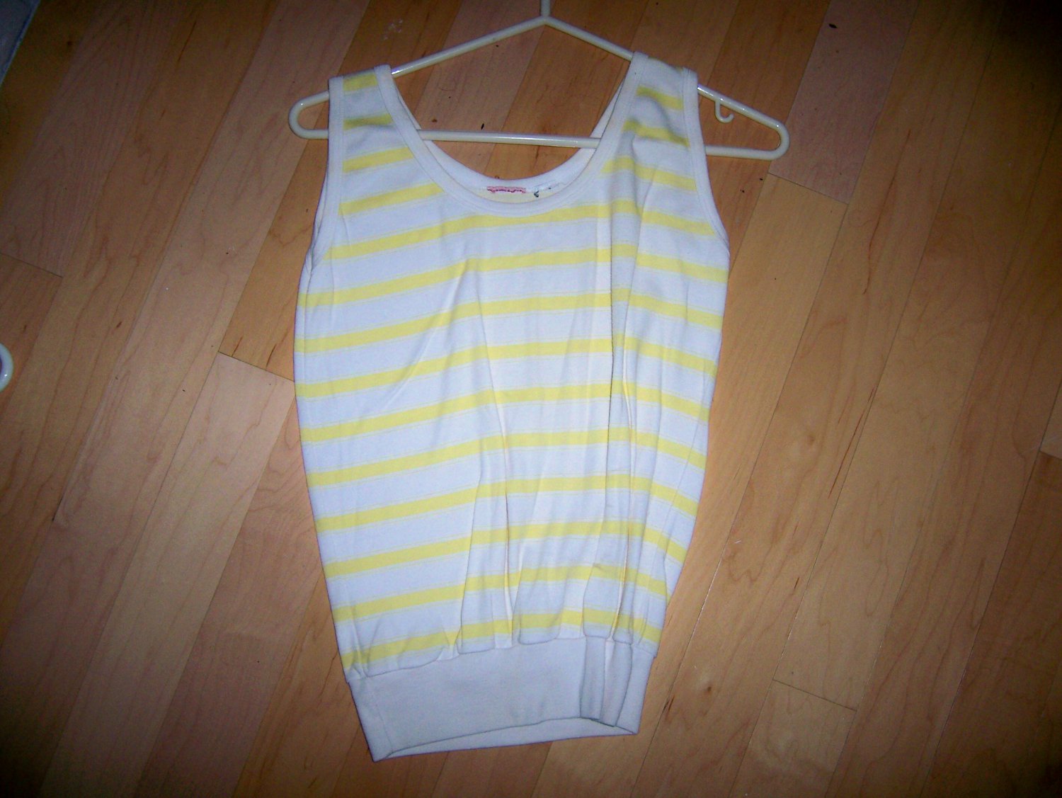 Ladies Tank Top Size 10 Yellow/White BNK1616