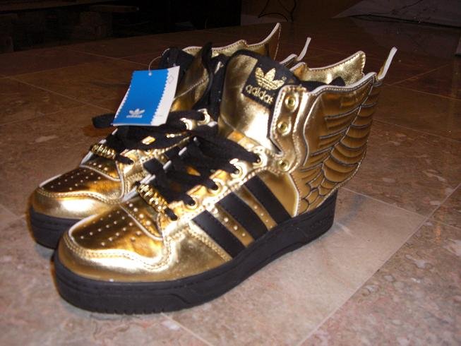 Adidas Jeremy Scott wings. gold white color