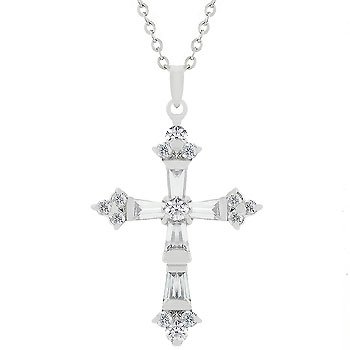 Brilliant Cz Cross Pendant