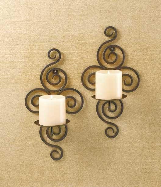 Scrollwork Candle Sconces
