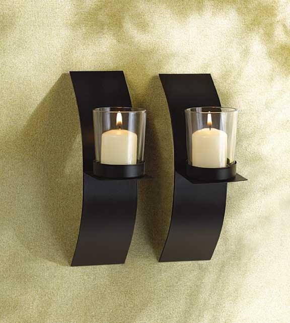 Mod-Art Candle Sconce Duo