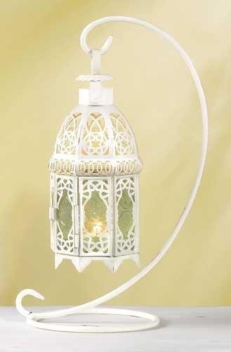 White Fancy Lantern W/stand