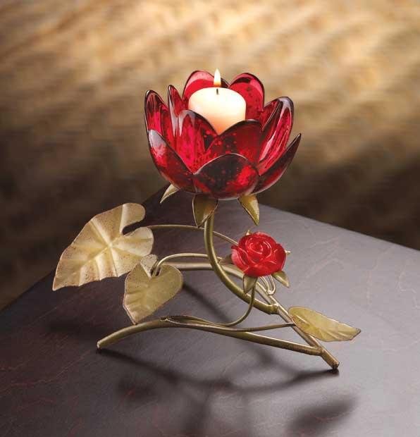 Ruby Lotus Votive Holder