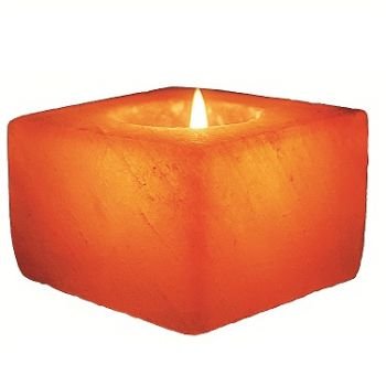 Cube Himalayan Salt Candle Holder