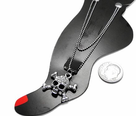 Skull Crossbones Crystal Anklet