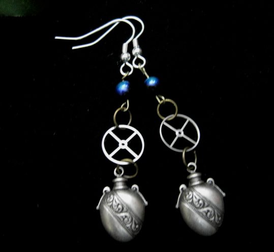 Steampunk Perfume Bottle Earrings