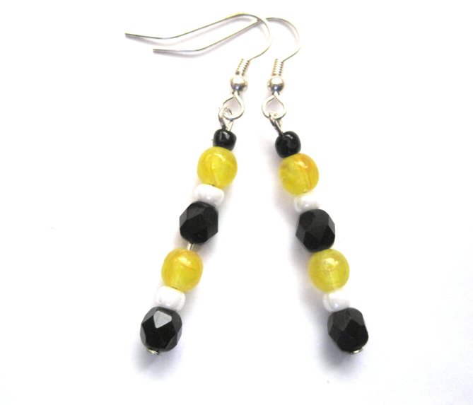 Boston Bruins Colors Dangle Earrings