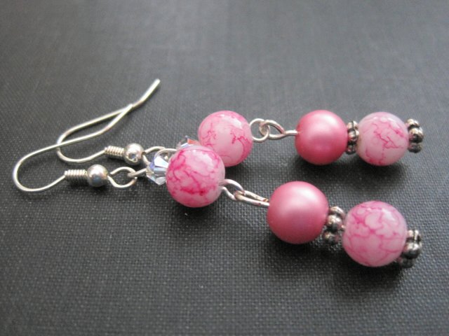Pink Drop Dangle Earrings