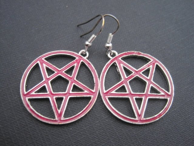 Pentagram Pink Earrings