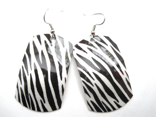 Zebra Rocker Rectangle Dangle Earrings