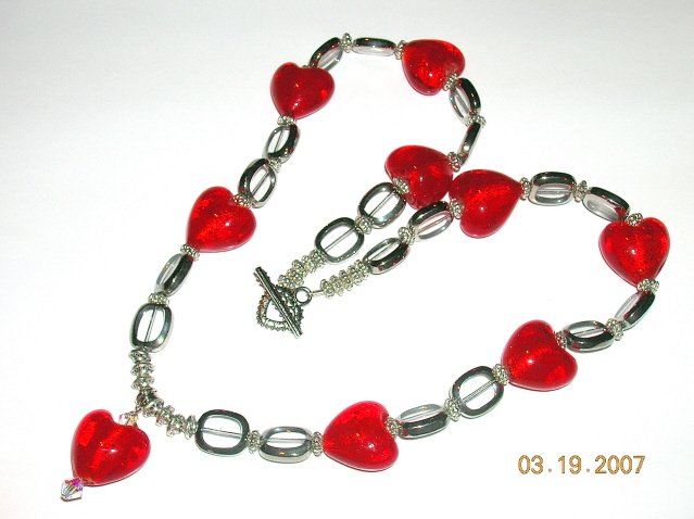 Rich Red Heart Necklace. For The Romantics Out There. Very Pretty.
